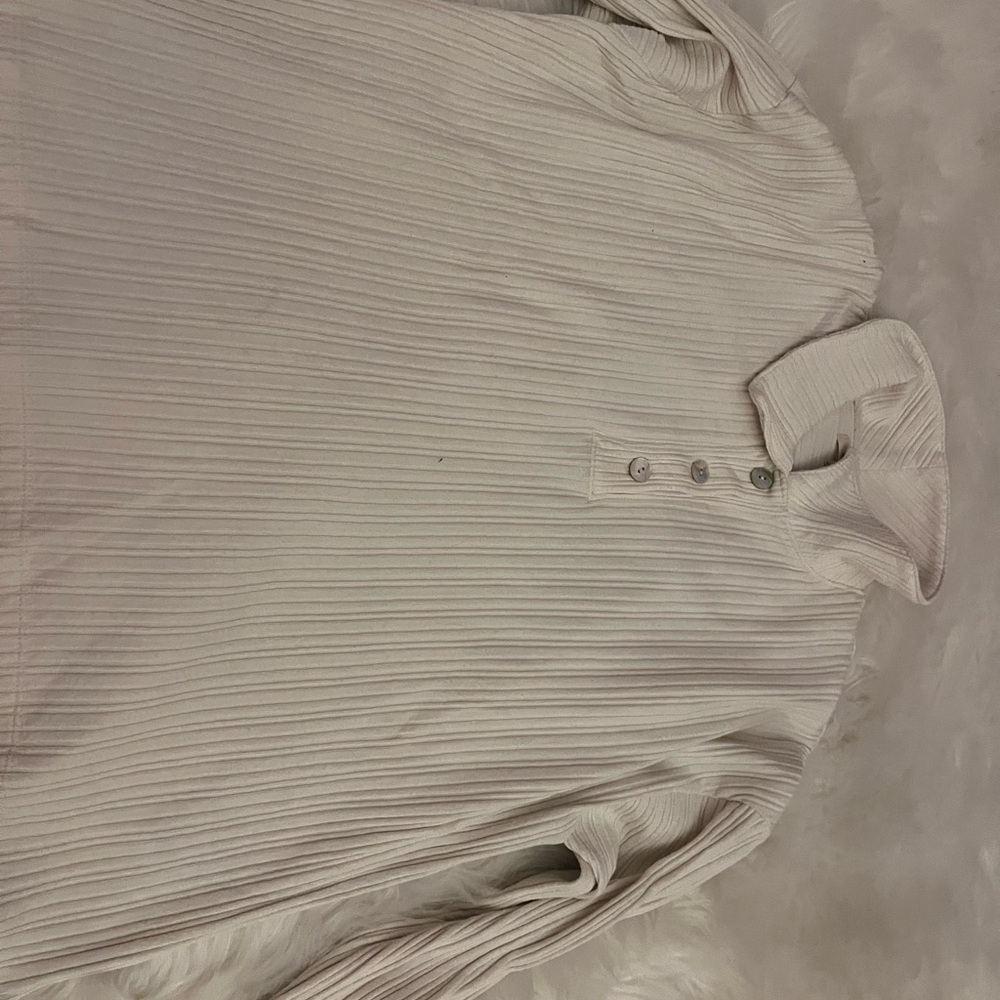 Madewell Cream Ribbed Knit Top